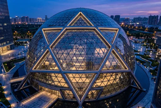 Modern Glass Dome With Star of David