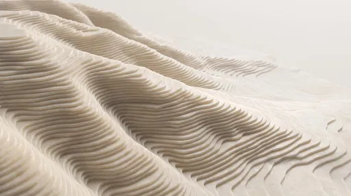 Layered Cream Topographic Abstract Landscape