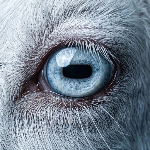 Macro Close-Up of Blue Goat Eye