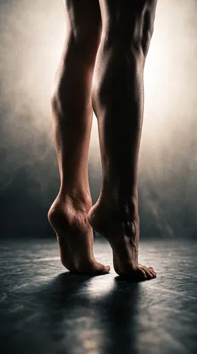 Muscular Lower Legs Rising on Tiptoes