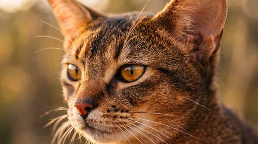 Close-Up of Abyssinian Cat in Sunlight
