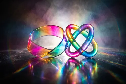 Colorful Acrylic Mobius Strip and Knot