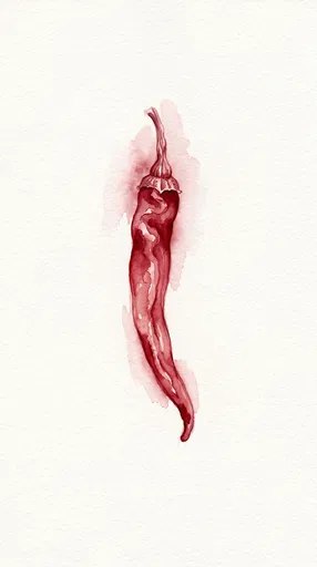 Monochromatic Red Watercolor Cayenne Pepper