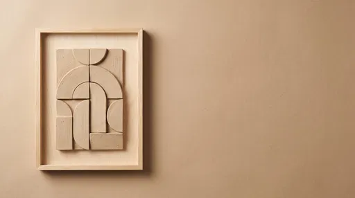 Minimalist Framed Geometric Ceramic Art