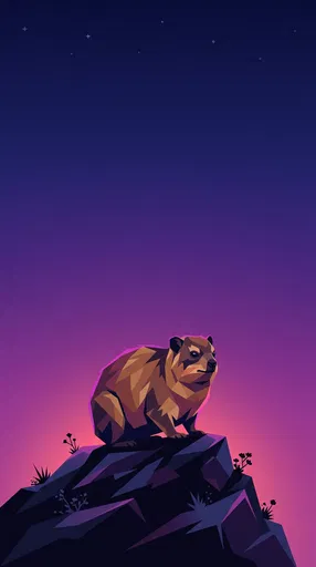 Geometric Rock Hyrax at Twilight