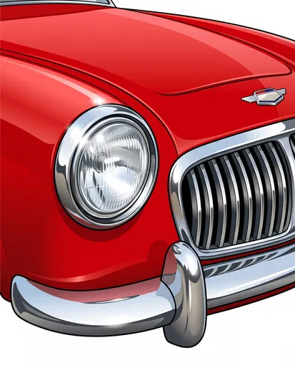 Classic Red Car Front Clip Art