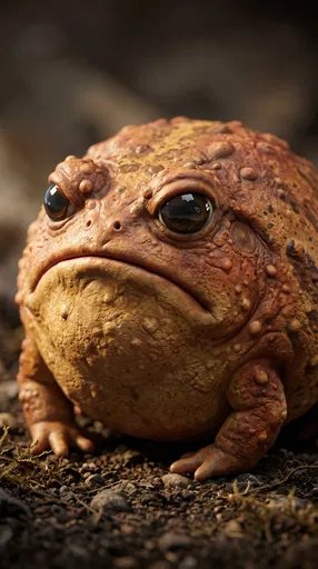 Grumpy Round Rain Frog 3D Render