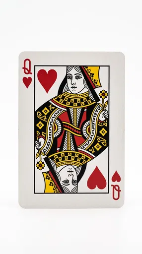 Queen of Hearts Playing Card Isolated