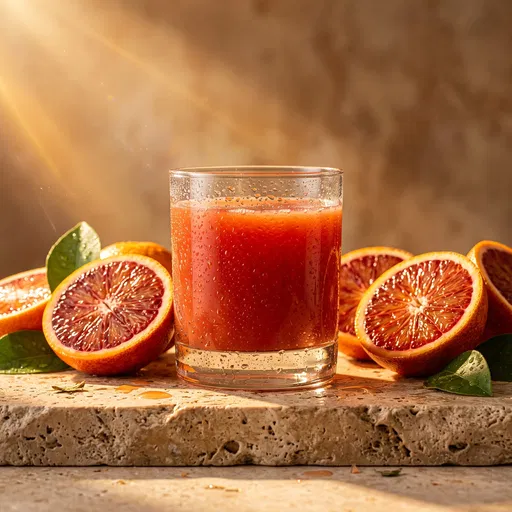 Fresh Blood Orange Juice in Sunlight
