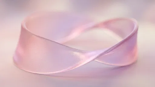 Pastel Pink Frosted Glass Mobius Strip