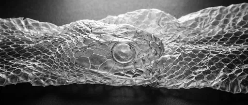 Monochrome Macro of Shed Snake Skin