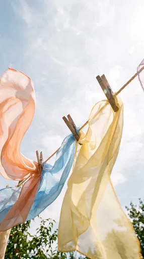 Pastel Silk Scarves on Clothesline