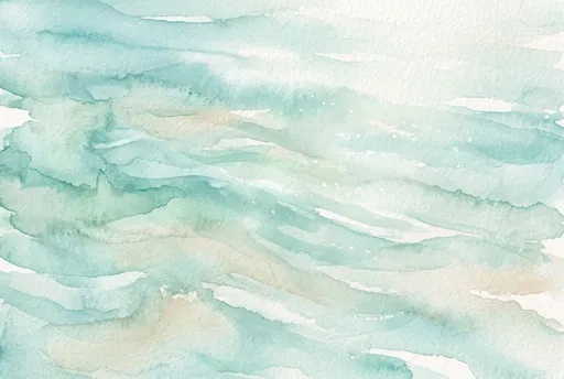 Aqua Seafoam Watercolor Waves Background
