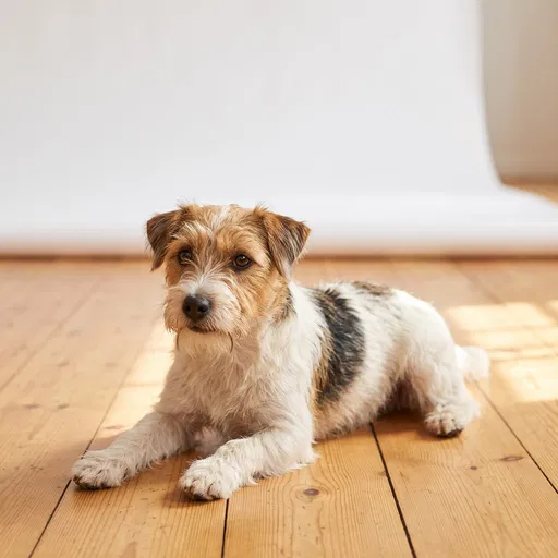 Wire-Haired Jack Russell Terrier Studio Portrait
