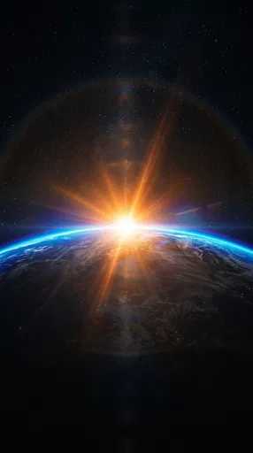 Orbital Sunrise Over Planet Earth