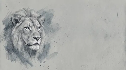 Graphite Sketch of Lion Face
